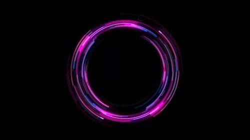Abstract Tech Colorful Glow Circles