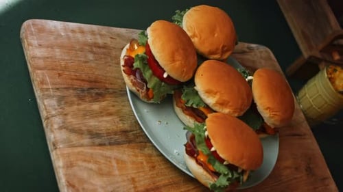 Process of Preparing Classic American Burger Recipe Taste American Cuisine