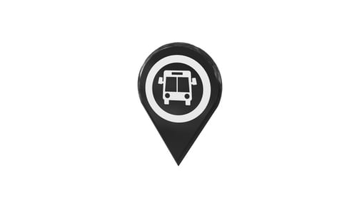 Animated 3D Bus Stop Location Pin Icon