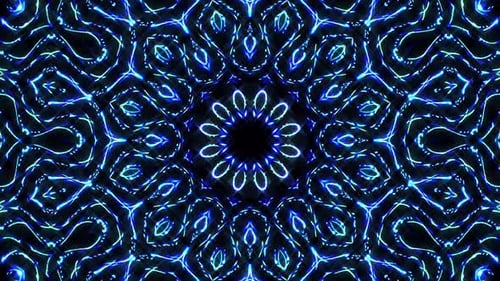Lumière abstraite brillante gouvernant la couleur bleue, kaléidoscope