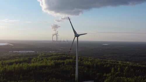 Wind Turbine against Coal Power Plant