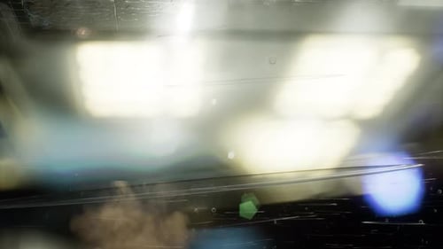 Urban Scene at Rainy Night with Bokeh Lights