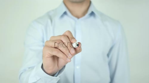 Decisión, escritura en pantalla