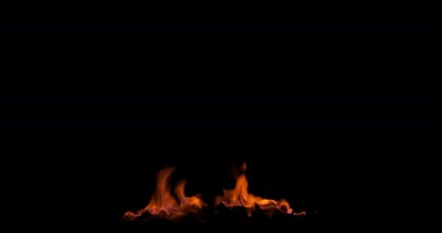 Closeup of flames effect isolated on black background footage motion graphics