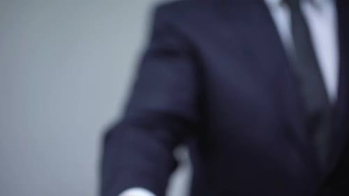 Security Word on Keychain in Businessman Hand, Home Safety System, Guard Service