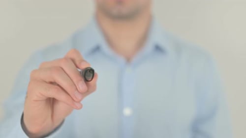 Man Writes Offshore on Transparent Surface