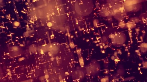 Abstract Glowing Digital Lines and Dots Background