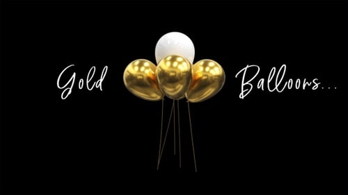 Animated Gold and White Celebration Balloons