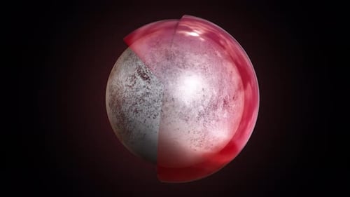 Dynamic Liquid Reveal of a Textured Sphere