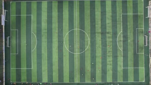 Football Soccer Match Football Field Aerial View