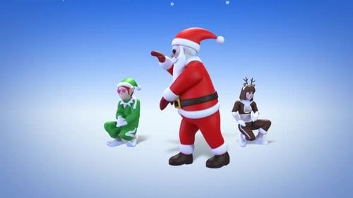 3D Stylized Christmas Characters Dancing Animation