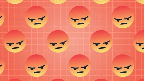 Animated Red Angry Emoji Seamless Loop Background