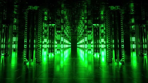 A Long Futuristic Corridor with a Technological Interior