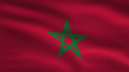 Realistic Waving Flag of Morocco Background