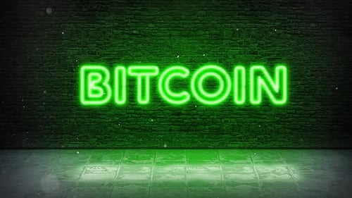 Bitcoin Neon Sign Green