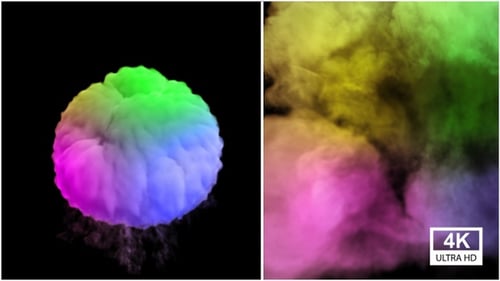 Vibrant Fluid Smoke Cloud Expanding Transition