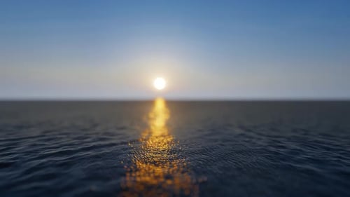Sunset Scene In The Ocean