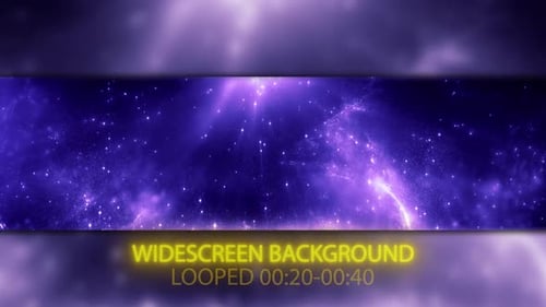 Looped Abstract Nebula Background with Sparkling Purple Light