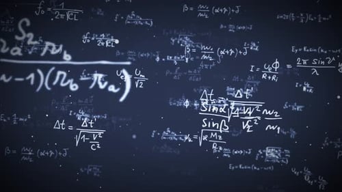 Animated Scientific Formulas and Equations Abstract Background