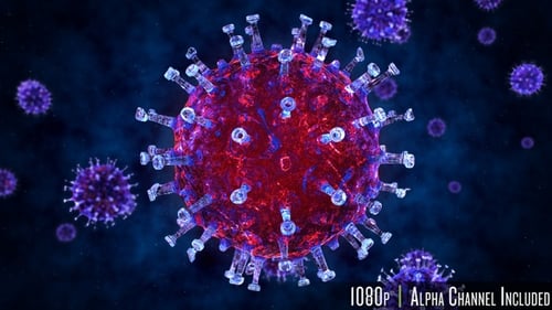 Rotating 3D Virus Cell with Alpha Channel Loop