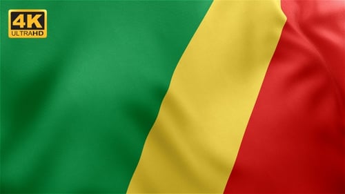 Republic of the Congo National Flag Waving Animation