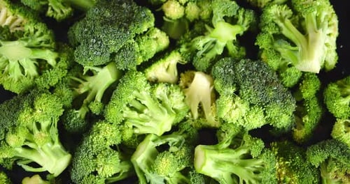 Fresh Green Broccoli Florets Close Up View