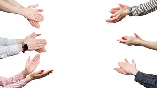 Hands are Clapping at White Background