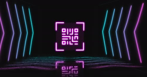 Animation von flackerndem weißen QR-Code