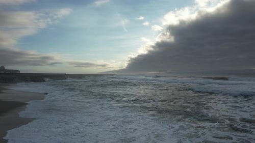 Background Textured Sea Storm aerial view 4 K