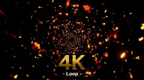 Abstract Spin Fire Spark Particles 4K Loop