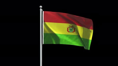 Waving Bolivian Flag Animation with Alpha Channel