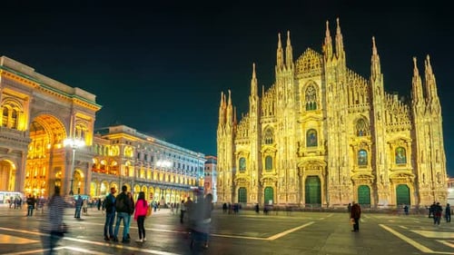 Time Lapse of People Milan Cathedral Milan Italy