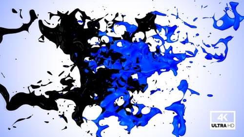 Blue & Black Mixed Color Stream Splash Collision