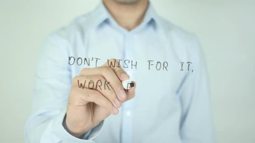 Ne le souhaitez pas, travaillez pour cela, écrivez à l'écran