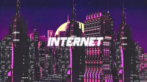 Retro Cyber City Background Internet
