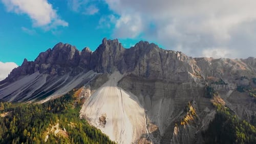 Bird's-eye View of the High Peaks of the Mountains in the Province of Bolzano, Tullen in Dolomites