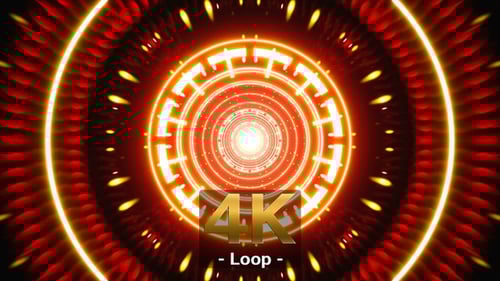 Túnel de luz VJ geométrico laranja