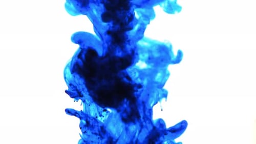 Blue ink drop in water