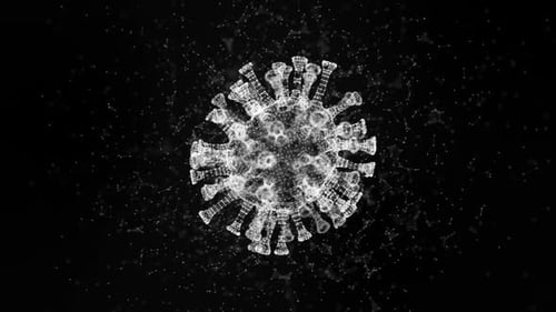 Rotating Plexus Virus Cell in Futuristic Medical Animation