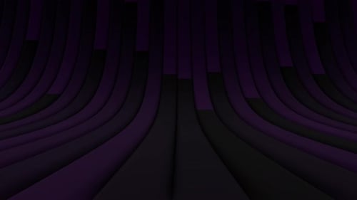 Abstract Black and Purple Flowing Lines 3d Render Animation Dark Background
