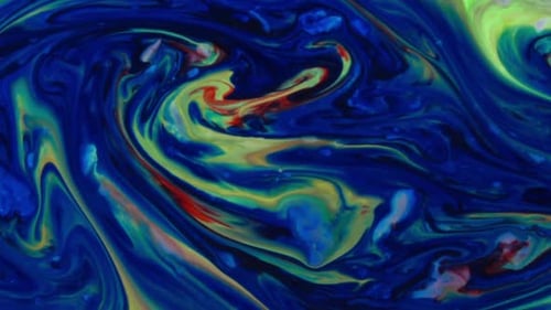Abstract Fluid Art with Swirling Colors
