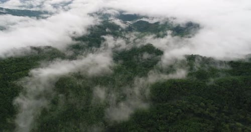 Aerial View flying over mountain in Thailand