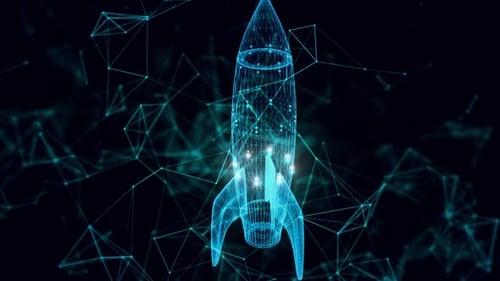 Rocket Hologram Close Up 4k