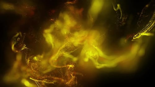 Dynamic Golden Fluid Particles Abstract Background