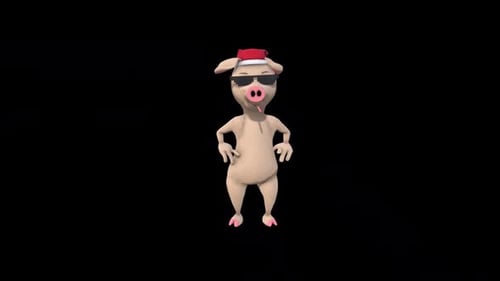 Cartoon Pig Dance 6