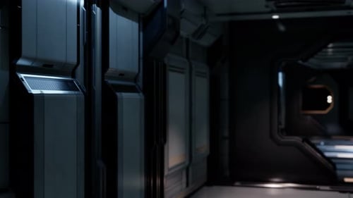 Futuristic Sci-Fi Corridor Seamless Loop Background