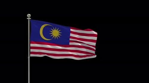 3D Rendered Waving Malaysian Flag Animation