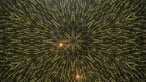 Shimmering Golden Particle Array Abstract Motion Background