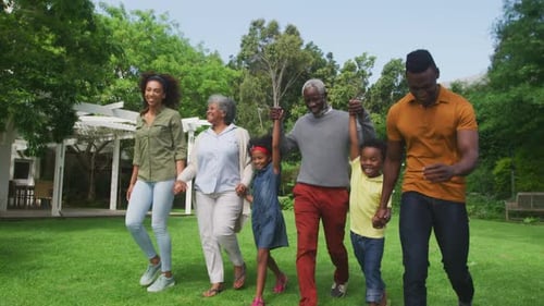 Family spending time together in the garden