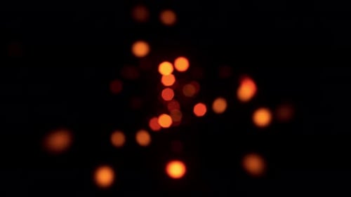 Abstract Orange Red Bokeh Light Particles Background Loop